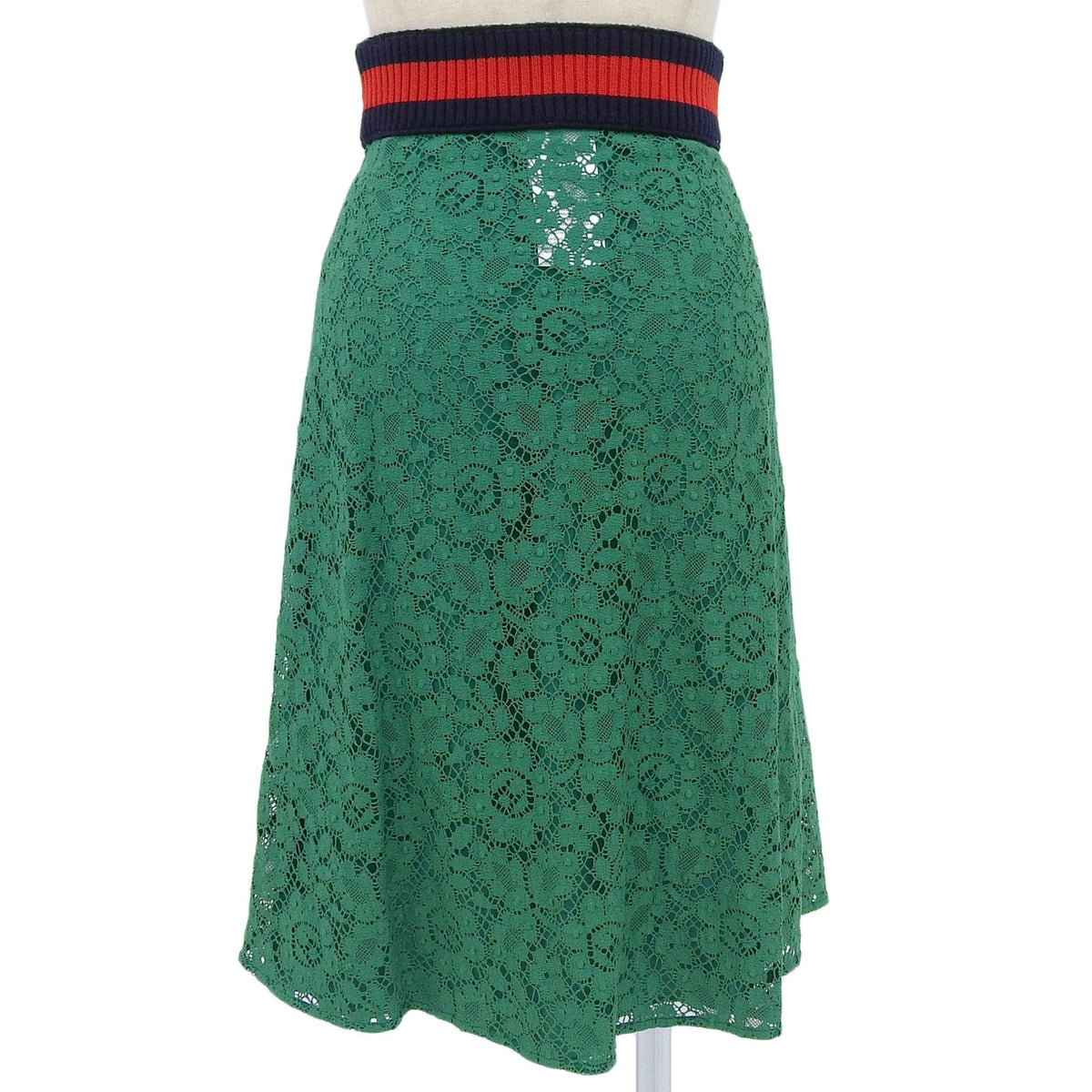 Gucci Cotton 100% All Lace Sherry Line Skirt Green 36 — view 2