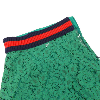 Gucci Cotton 100% All Lace Sherry Line Skirt Green 36 — view 3