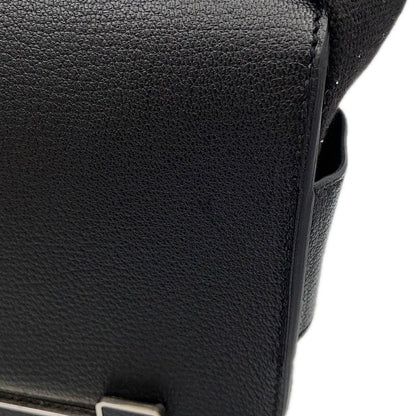 Hermes Shoulder Bag Geta Black Silver Chevre Mysore — view 6
