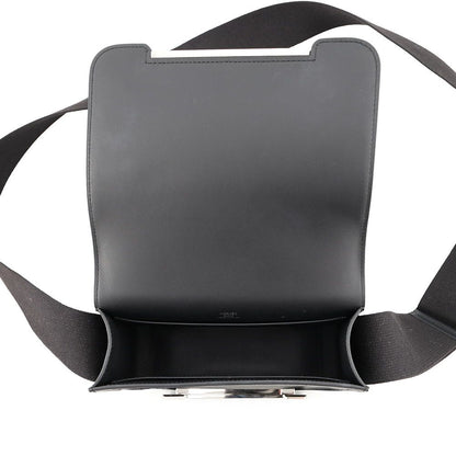 Hermes Shoulder Bag Geta Black Silver Chevre Mysore — view 5