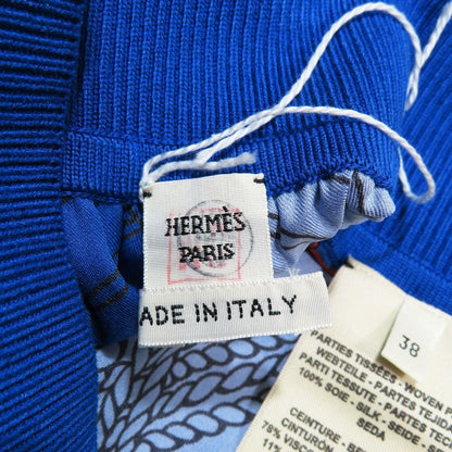Hermes Tatersale en Zigzag Twillaine Silk Knit Skirt Tattersall Horse Print — view 5
