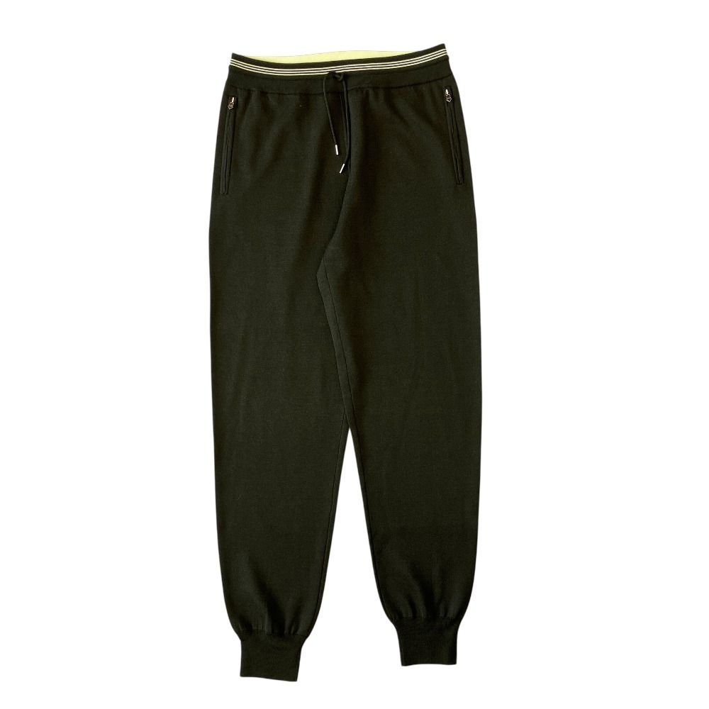 Hermes Cashmere Silk Knit Easy Jogger Pants Sweatshirt H Logo Khaki