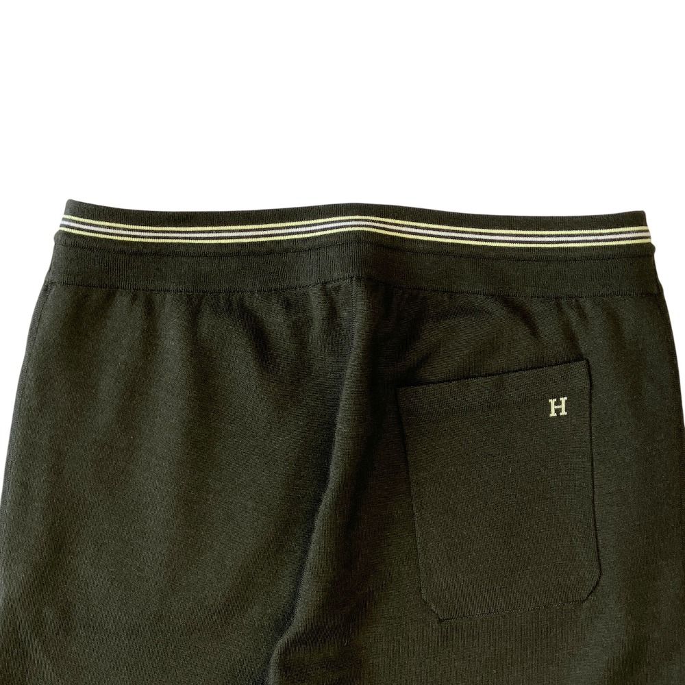 Hermes Cashmere Silk Knit Easy Jogger Pants Sweatshirt H Logo Khaki — view 4