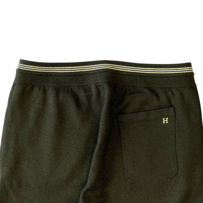 Hermes Cashmere Silk Knit Easy Jogger Pants Sweatshirt H Logo Khaki — view 4