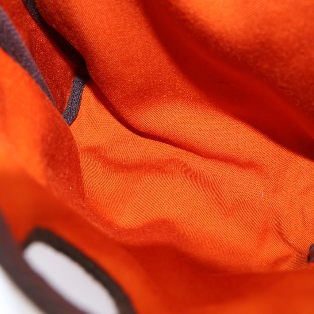 Hermes Herbag TPM Shoulder Bag Orange Red Brown Toile Officier Calfskin Silver — view 8