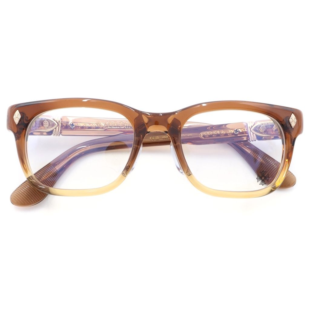 Chrome Hearts Dooable Side Dagger Decoration Square Sunglasses Brown Gold