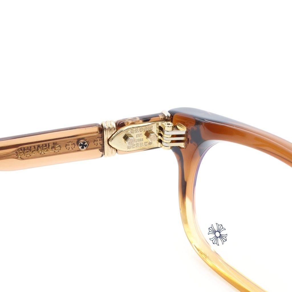Chrome Hearts Dooable Side Dagger Decoration Square Sunglasses Brown Gold — view 4