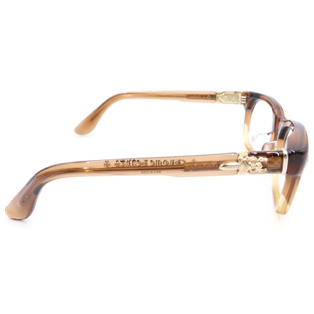 Chrome Hearts Dooable Side Dagger Decoration Square Sunglasses Brown Gold — view 3