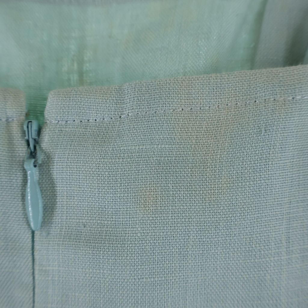 Chanel Silk Blend Linen CC Logo Jacket Dress Light Green — view 4