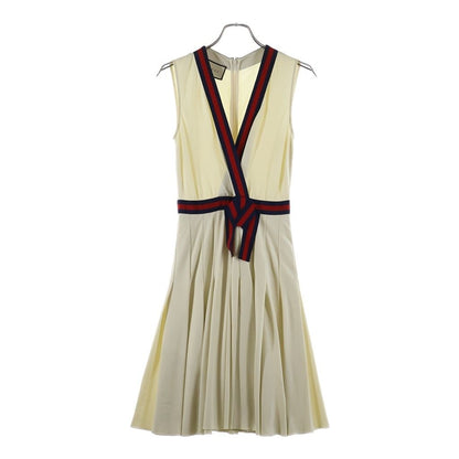 Gucci Sherry Line Sleeveless Ribbon Dress Ivory