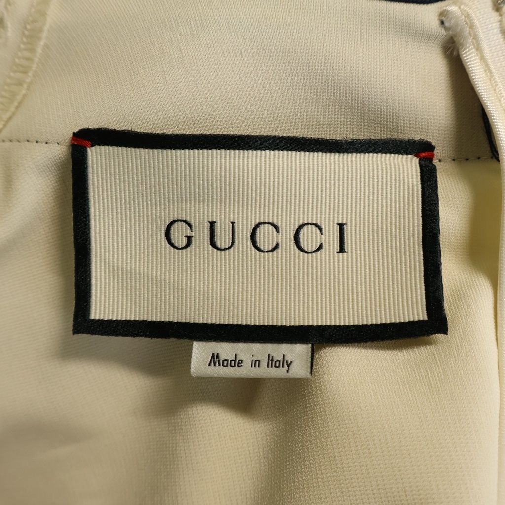 Gucci Sherry Line Sleeveless Ribbon Dress Ivory — view 6