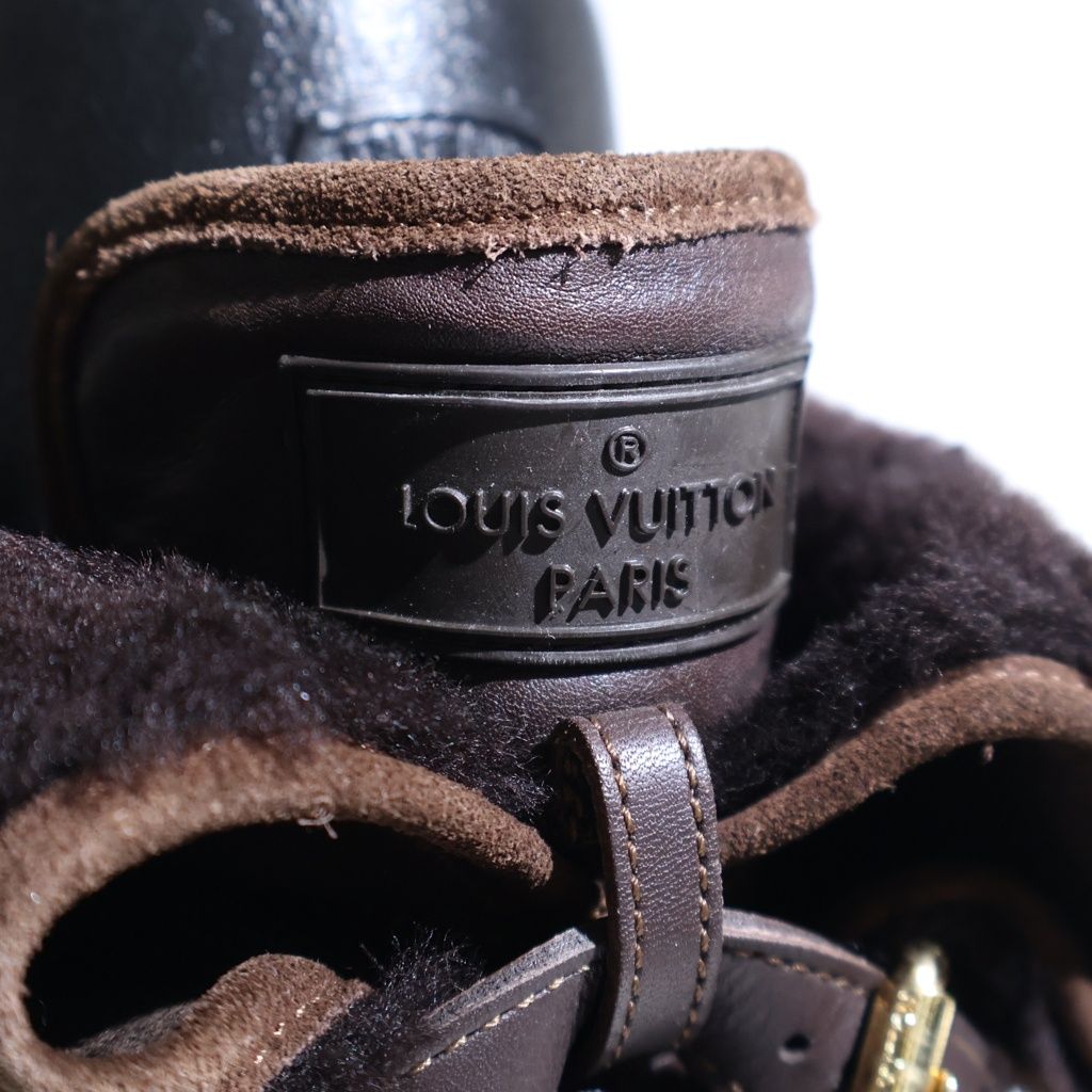 Louis Vuitton Monogram Polka Shearling Paneled Long Boots Flat Shoes — view 5