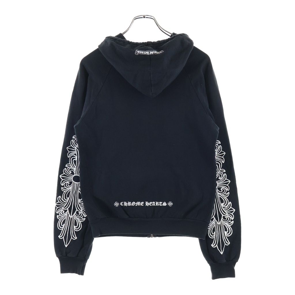 Chrome Hearts Vintage Sweatshirt HD Zip Sleeve Floral Zip Up Hoodie Black