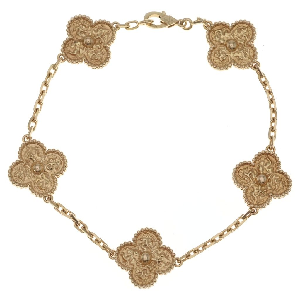 Van Cleef & Arpels Vintage Alhambra Bracelet Motif Pink Gold