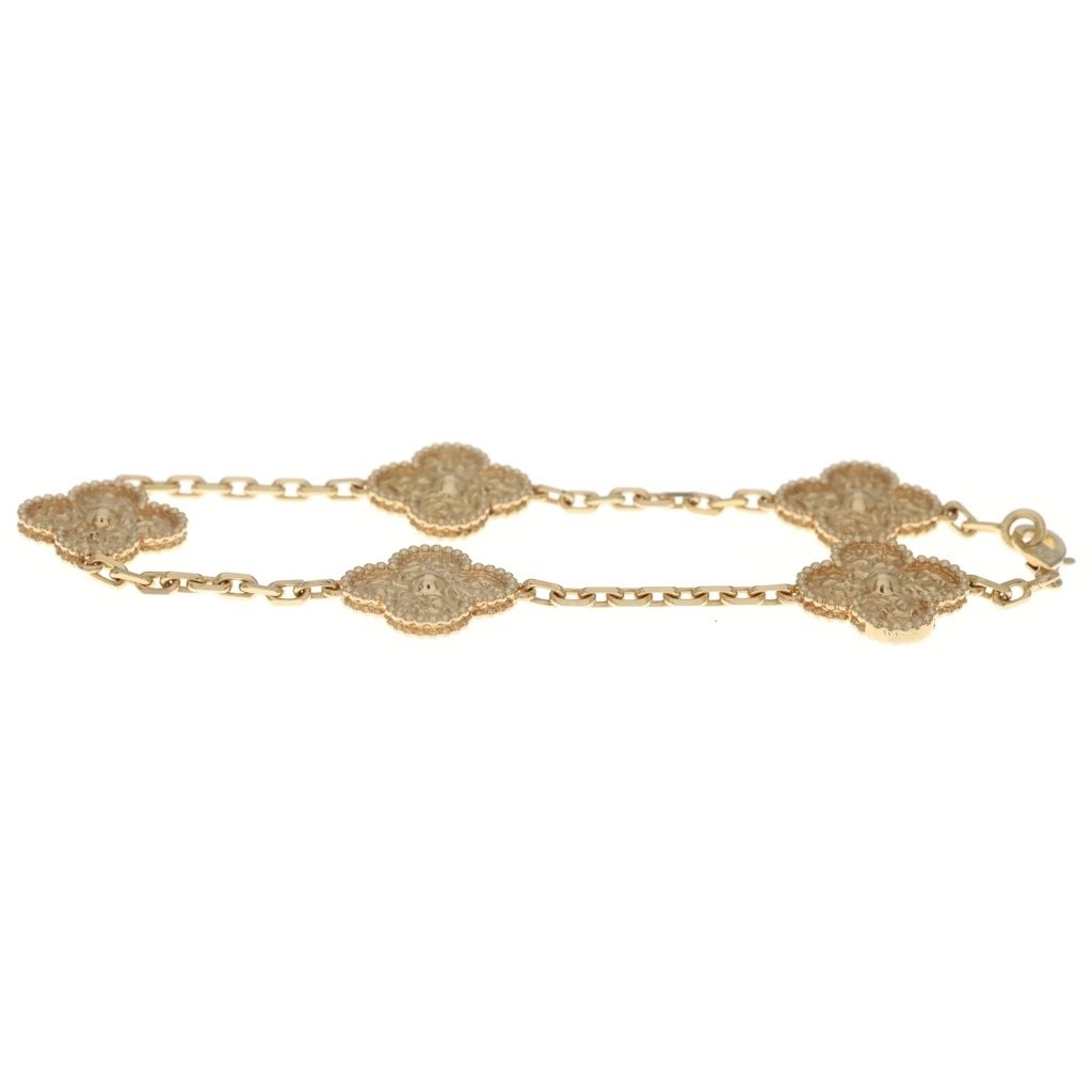 Van Cleef & Arpels Vintage Alhambra Bracelet Motif Pink Gold — view 4
