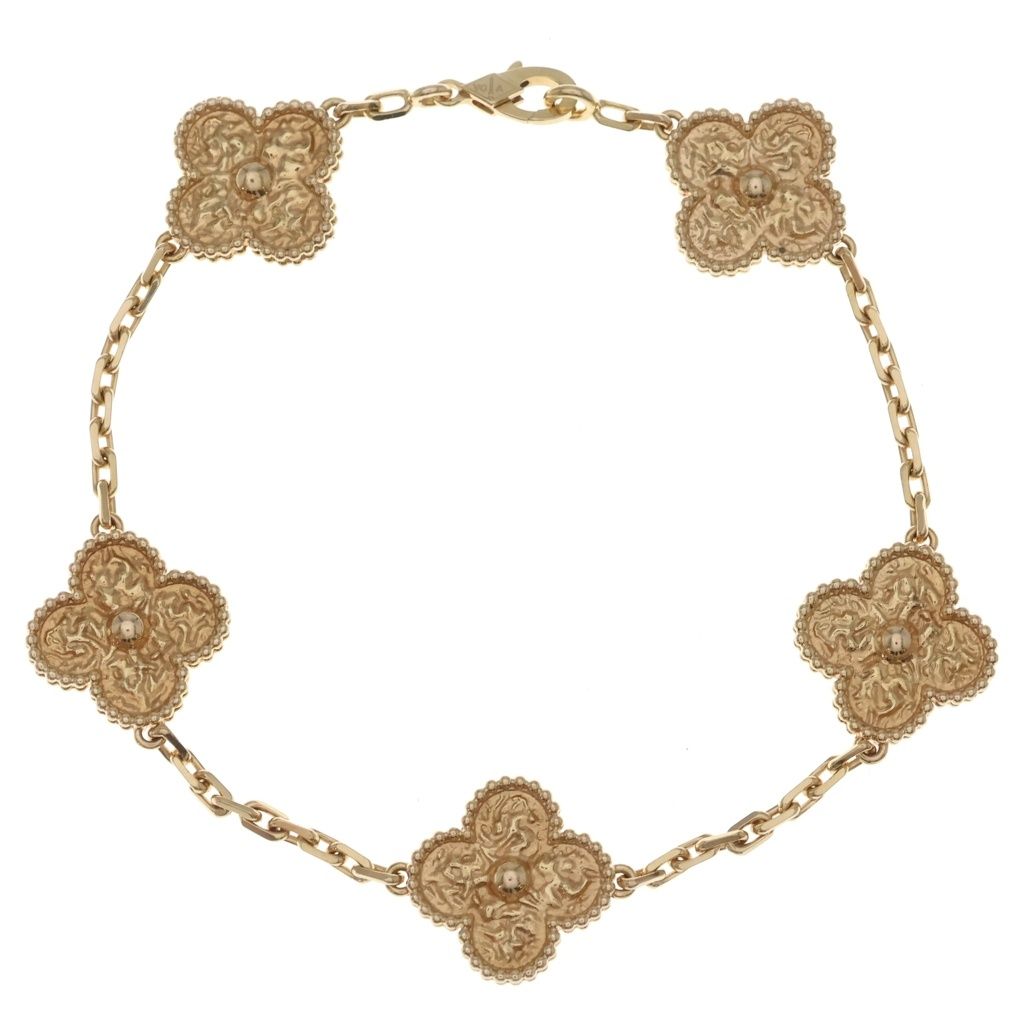 Van Cleef & Arpels Vintage Alhambra Bracelet Motif Pink Gold — view 2