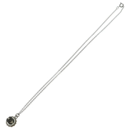 Chanel CC Logo Necklace Silver Metal — view 2