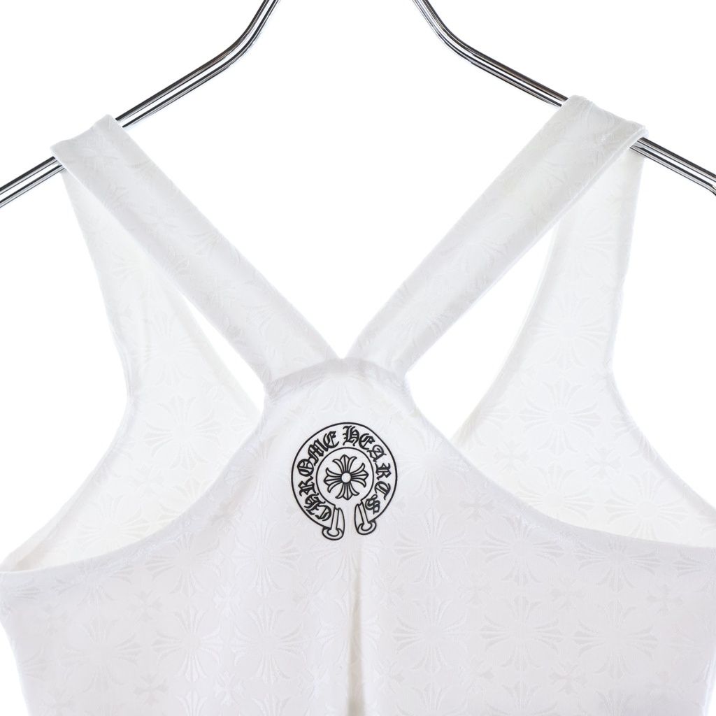 Chrome Hearts CH Plus All Over Print Rib Tank Top White — view 4