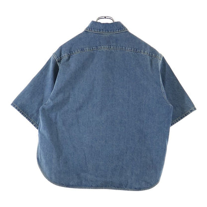 Louis Vuitton LV Logo Embroidery Denim Short Sleeve Shirt Indigo — view 2
