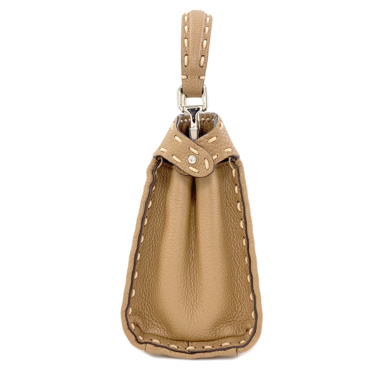 Fendi Peekaboo Mini Selleria Pecan Stripe 2-Way Handbag Canvas — view 3