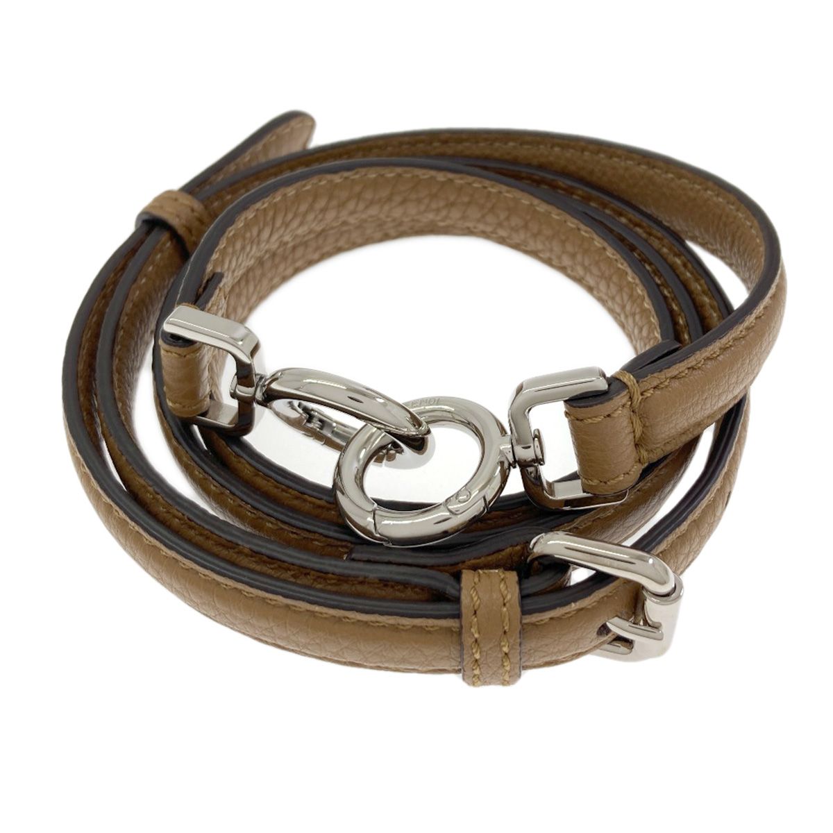 Fendi Peekaboo Mini Selleria Pecan Stripe 2-Way Handbag Canvas — view 7