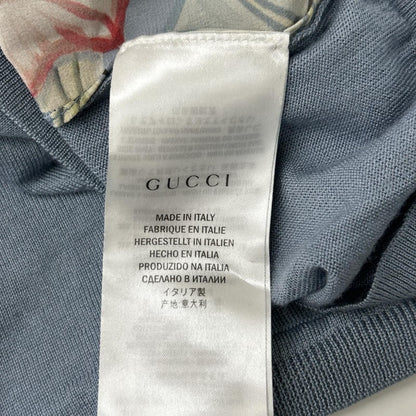 Gucci Light Blue Botanical Crew Neck Short Sleeve Top XS — view 4
