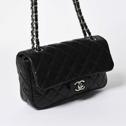 Chanel Quilted 25 Chain Bag CC Logo Lambskin Perforated Leather — view 3