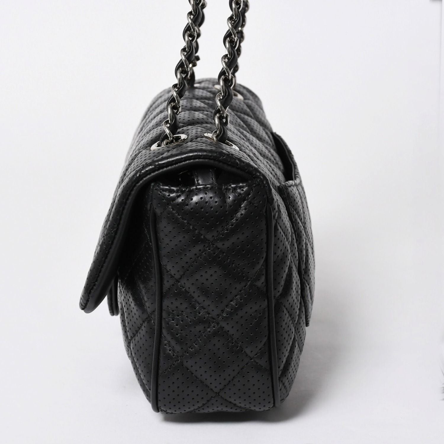 Chanel Quilted 25 Chain Bag CC Logo Lambskin Perforated Leather — view 4