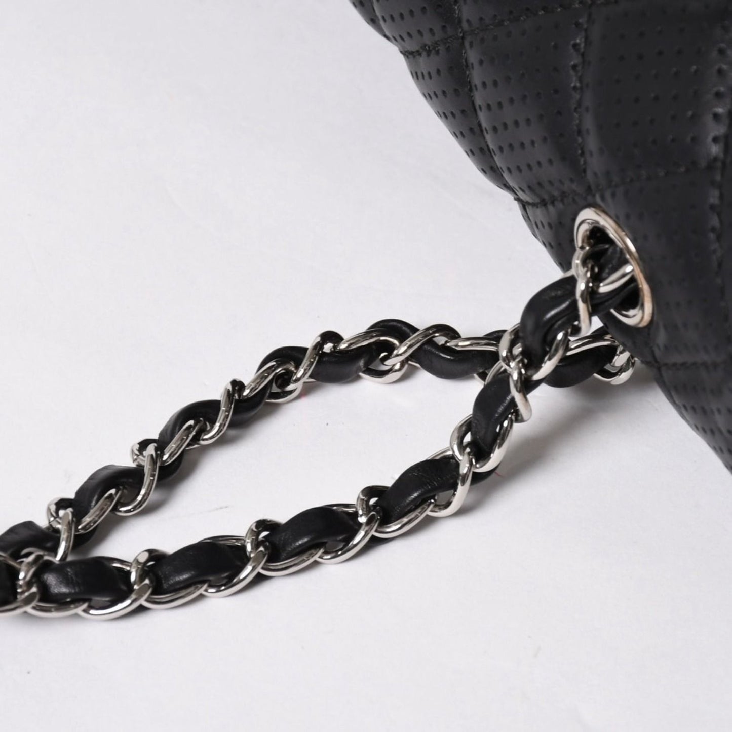 Chanel Quilted 25 Chain Bag CC Logo Lambskin Perforated Leather — view 8