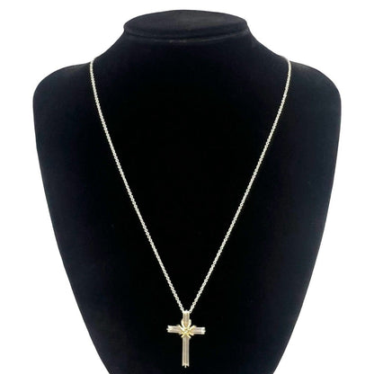 Tiffany & Co Vintage Signature Cross Necklace Silver — view 2