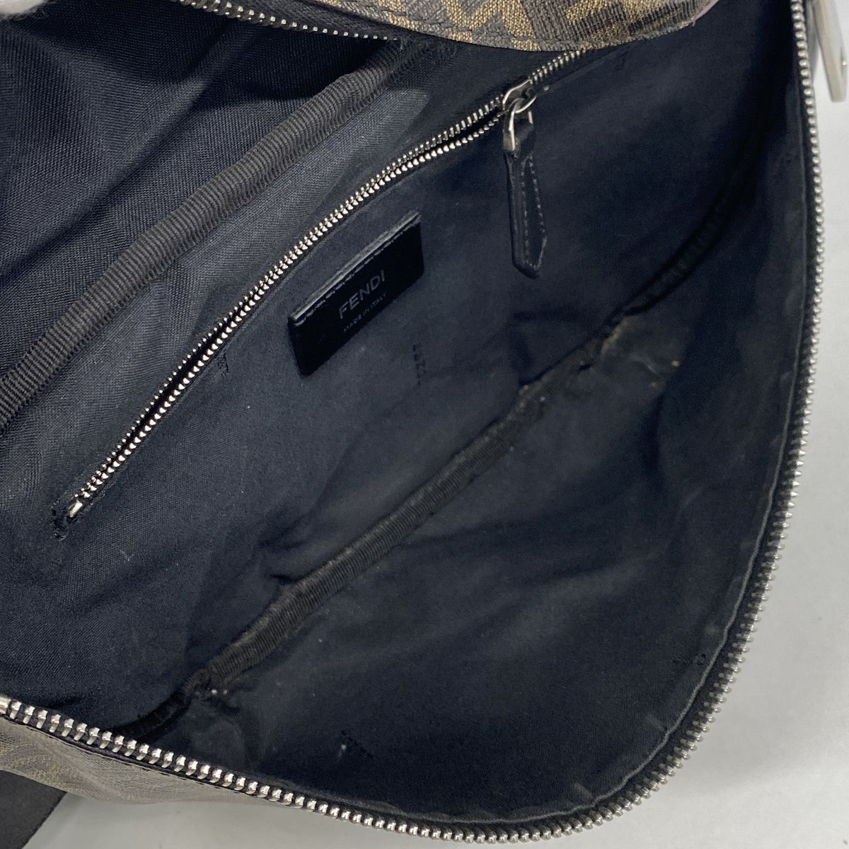 Fendi Waist Bag Zucca Leather Brown Silver — view 4
