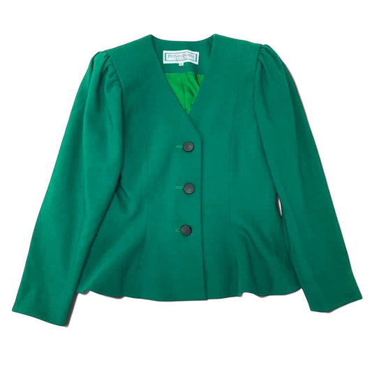 Saint Laurent Collarless Jacket Green