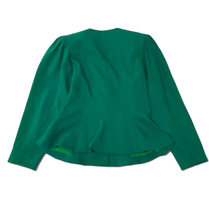 Saint Laurent Collarless Jacket Green — view 2