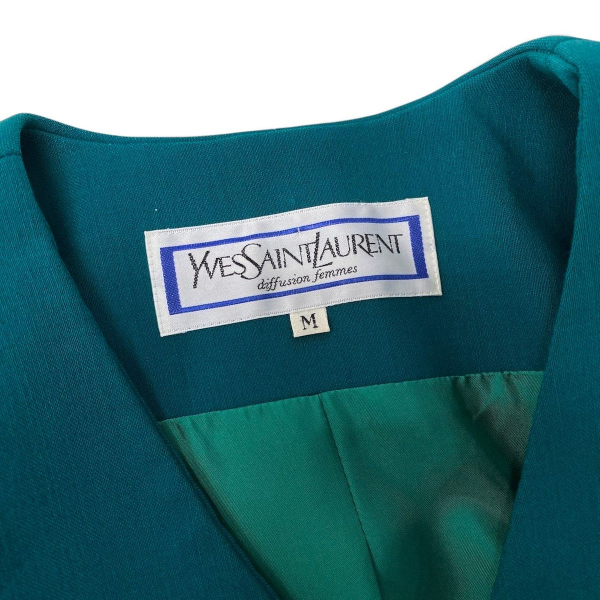 Saint Laurent Collarless Jacket Green — view 6