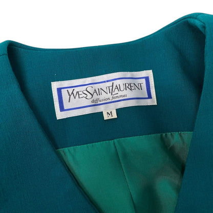 Saint Laurent Collarless Jacket Green — view 6