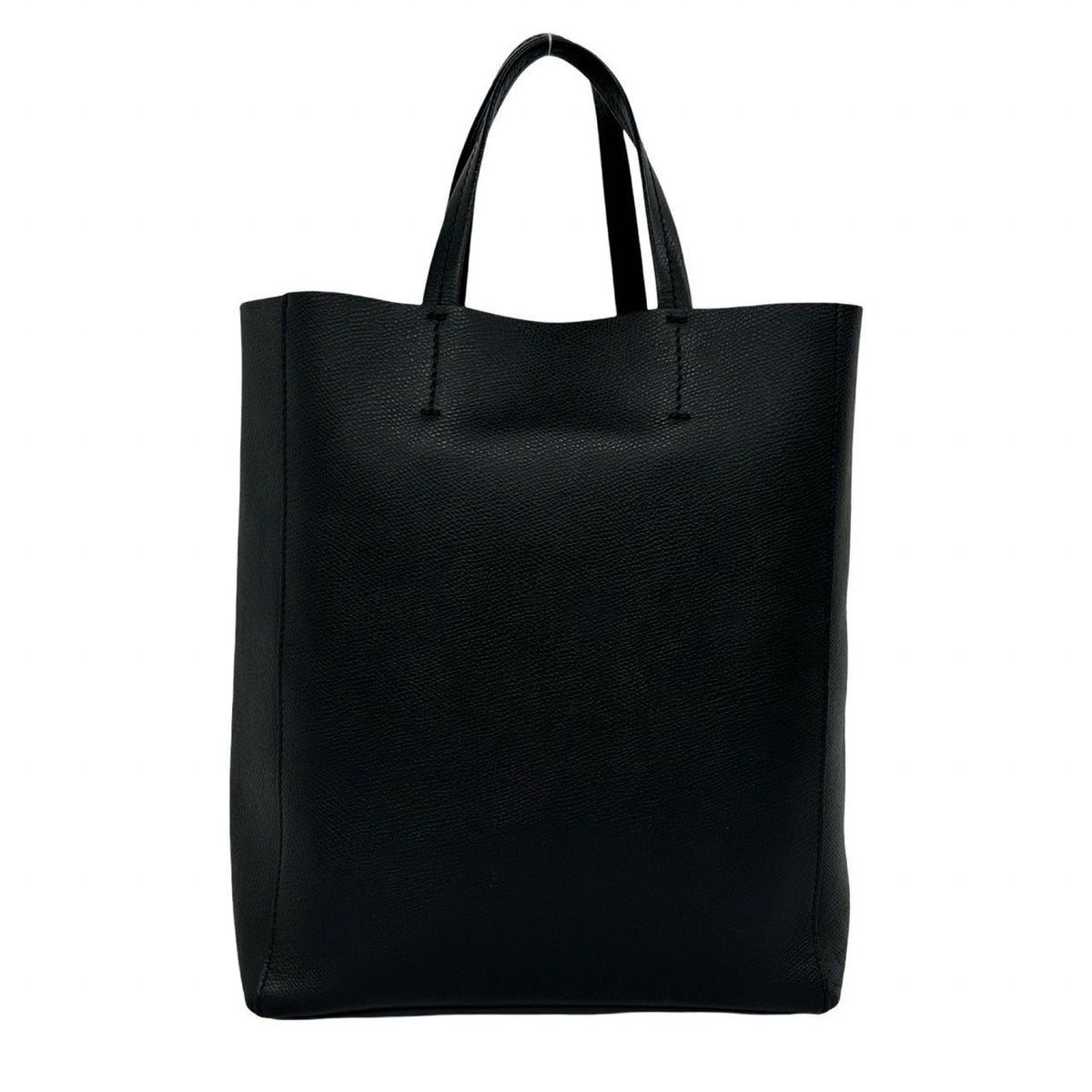 Celine Vertical Cabas Leather 2-Way Shoulder Bag Mini Tote Black — view 3