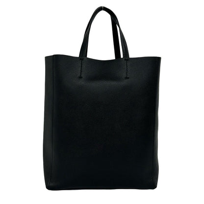Celine Vertical Cabas Leather 2-Way Shoulder Bag Mini Tote Black — view 3