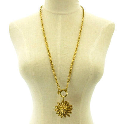 Chanel Long Pendant Chain Lion Gold Plated Necklace — view 8
