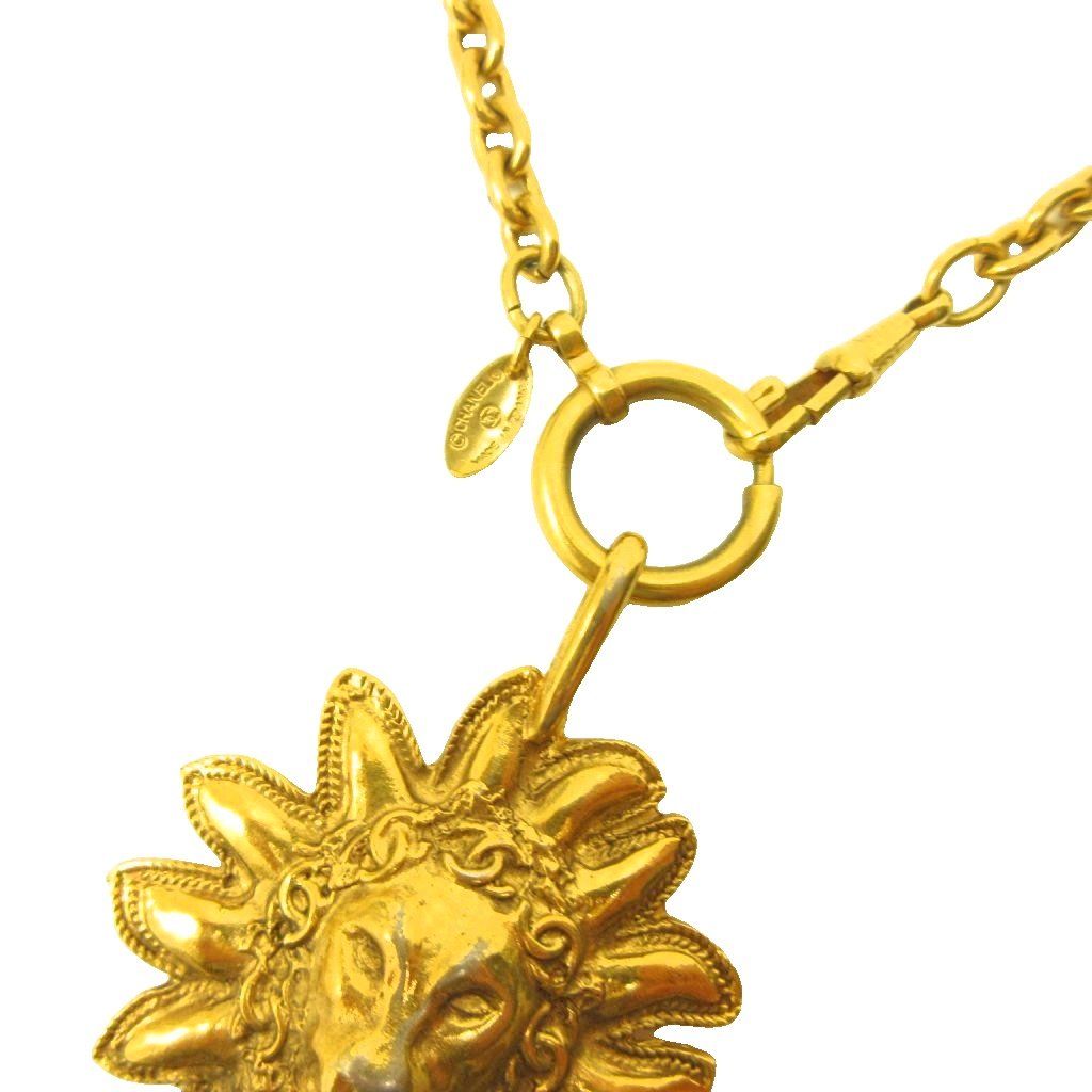 Chanel Long Pendant Chain Lion Gold Plated Necklace — view 4