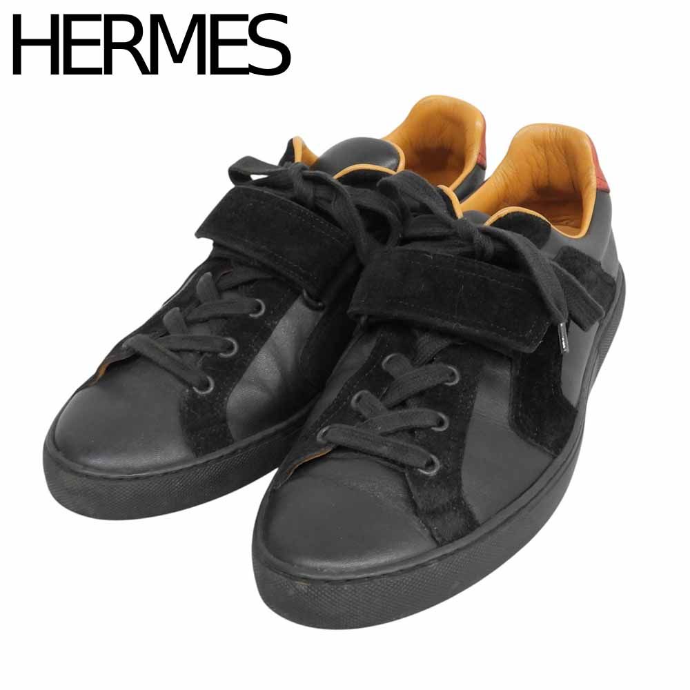 Hermes All Leather Sneakers Quick Suede Calf Combination Black