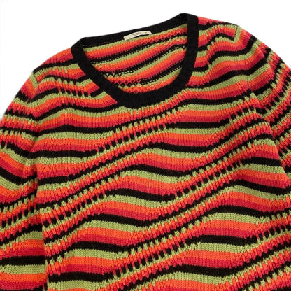 Prada Runway Wear Multi Border Cashmere Sweater Multicolor — view 4