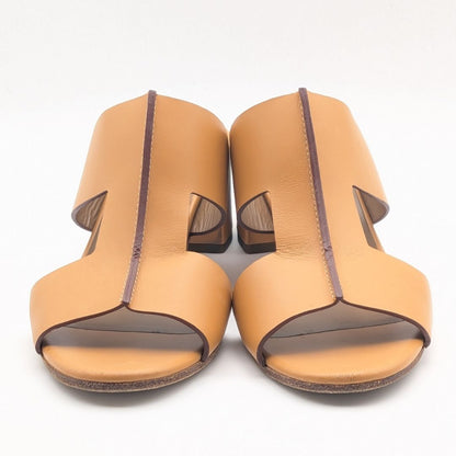 Hermes Ostia Sandals Heels Leather Beige — view 4