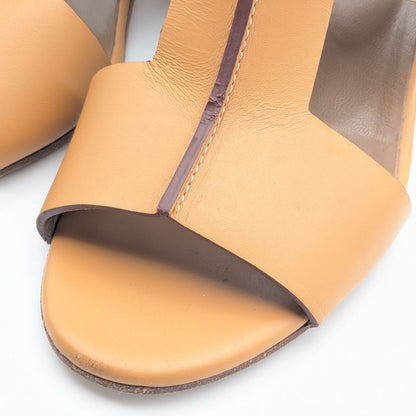 Hermes Ostia Sandals Heels Leather Beige — view 7