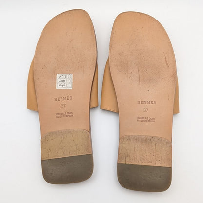 Hermes Kevlar Sandals H Flat Leather Beige — view 8