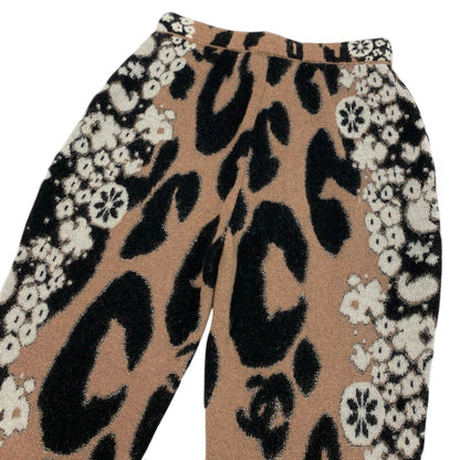 Chanel 23A Flare Knit Pants Cashmere Mix Brown Black White — view 5