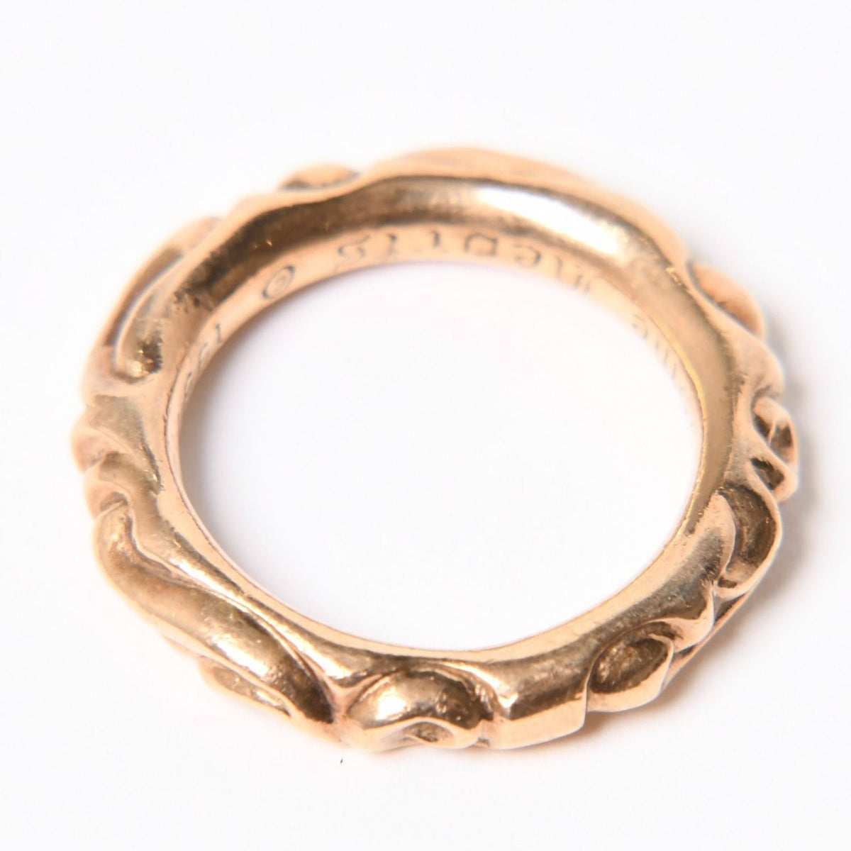 Chrome Hearts Scroll Band Ring 22k Stamp Gold — view 6