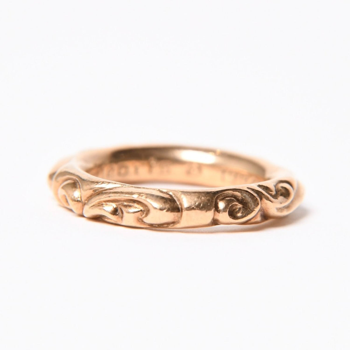 Chrome Hearts Scroll Band Ring 22k Stamp Gold — view 4