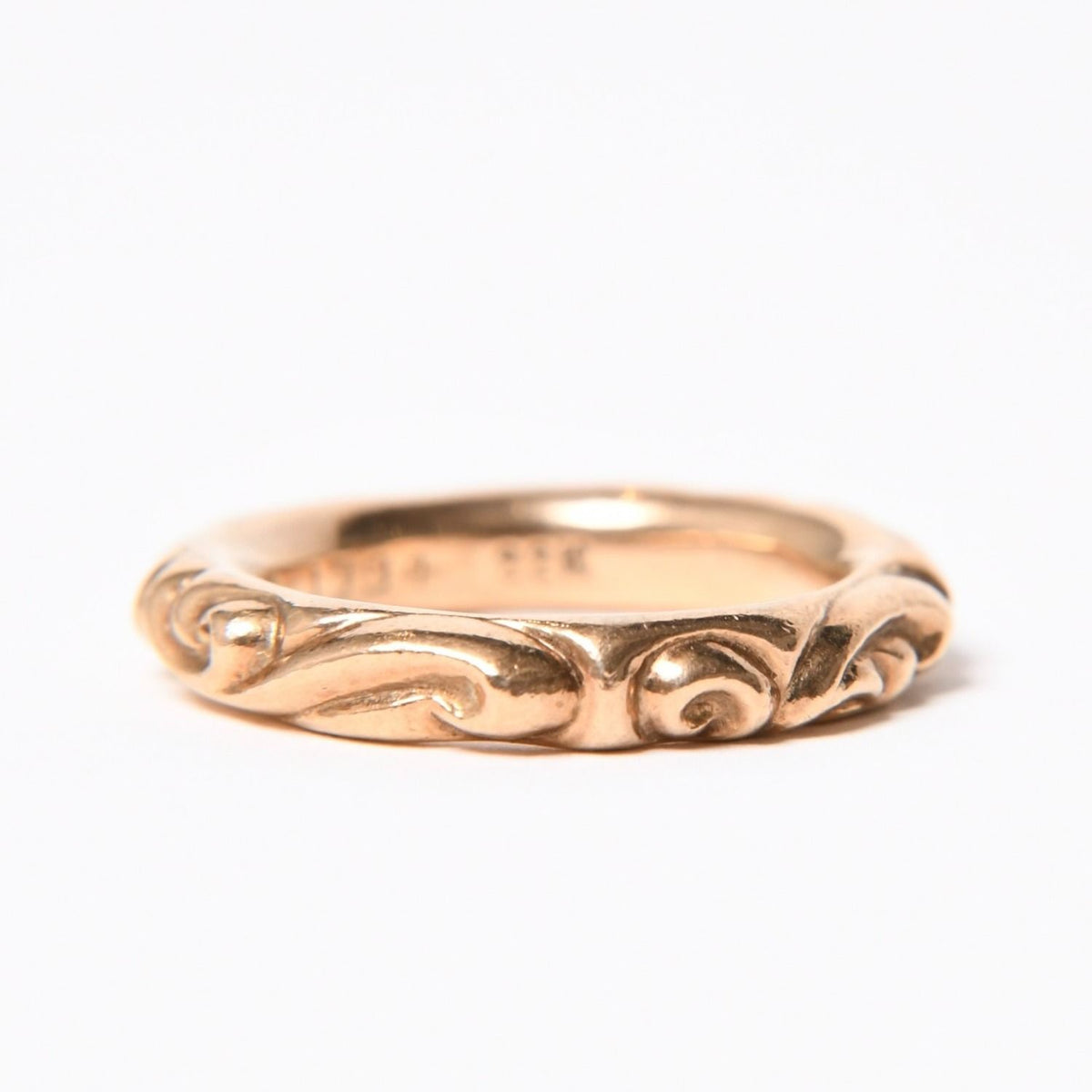 Chrome Hearts Scroll Band Ring 22k Stamp Gold — view 3