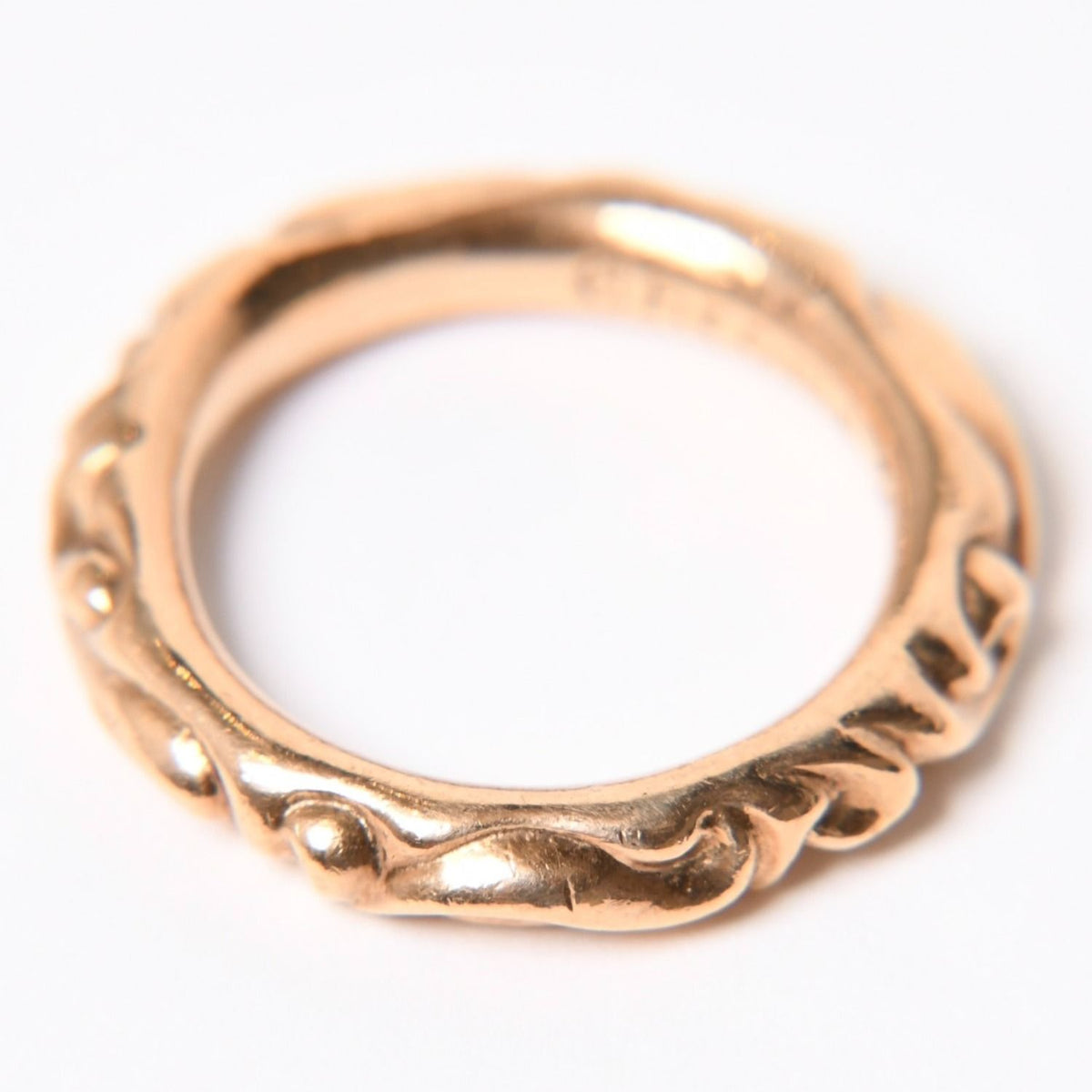 Chrome Hearts Scroll Band Ring 22k Stamp Gold — view 5