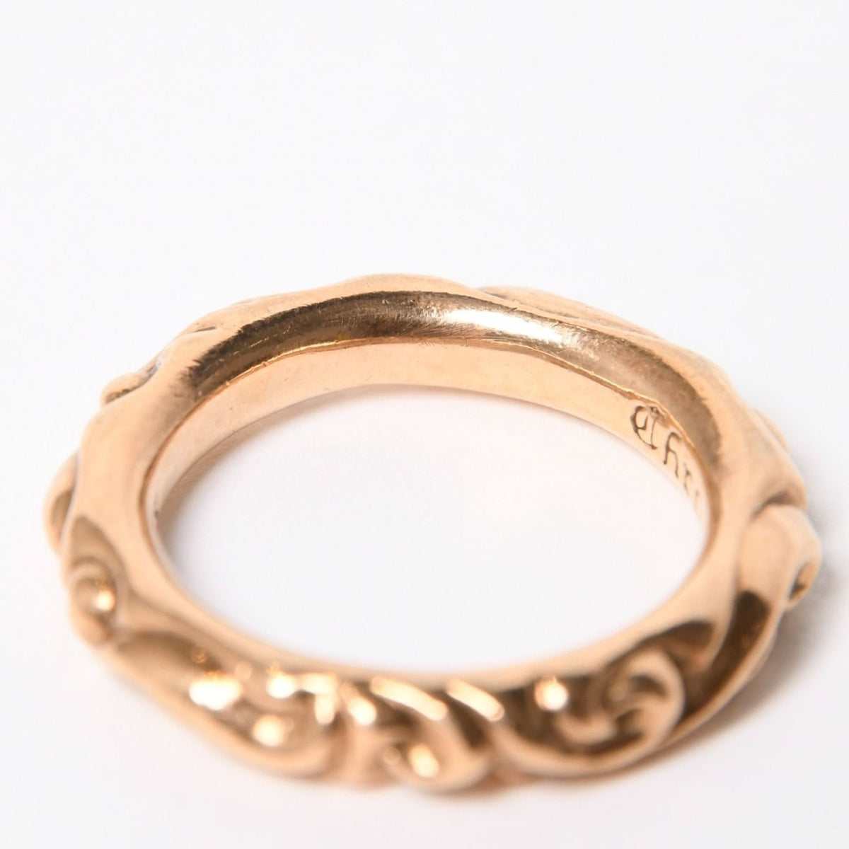Chrome Hearts Scroll Band Ring 22k Stamp Gold — view 7
